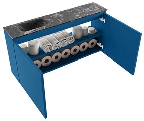 Mondiaz Ture DLux toiletmeubel 100cm jeans met wastafel lava links zonder kraangat