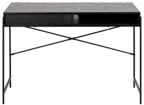 Compact Bureau Zwart Met Opbergruimte - 110 X 50cm.