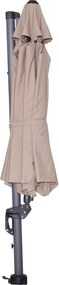 Garden Impressions Hawaii zweefparasol Ø350 cm - frame carbon black - taupe doek
