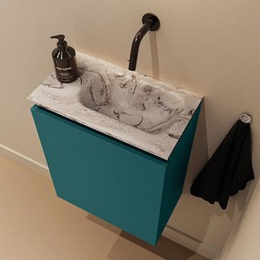 Mondiaz Ture DLux toiletmeubel 40cm smag met wastafel glace rechts zonder kraangat