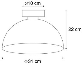 Industriële plafondlamp roestbruin 35 cm - Magna Classic Landelijk / Rustiek E27 rond Binnenverlichting Lamp