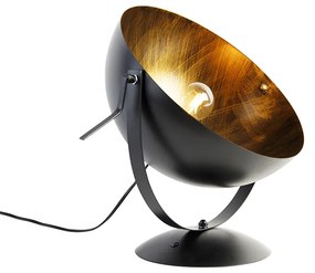 Industriële tafellamp zwart met goud verstelbaar - Magna Modern E27 rond Binnenverlichting Lamp