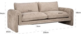 Richmond Interiors Sandro Design 3-zits Bank Lovely Beige