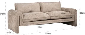Richmond Interiors Sandro Design 3-zits Bank Lovely Beige