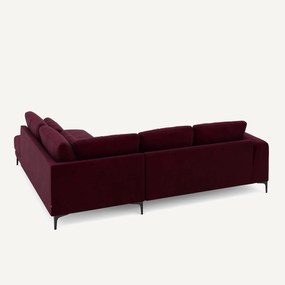 Linkse hoekbank met leuning in fluweel, Marsile
