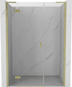 Mexen Mist-H L openslaande douchedeur links 150 cm, transparant, goud geborsteld - 8A5L-150-001-55-00-L
