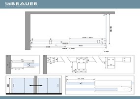 Brauer Stellar douchecabine met draaideur 120x90cm RVS geborsteld PVD