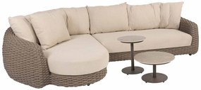 4 Seasons Outdoor Boaz loungetafel terre met blad Ø 60 cm (H 35 cm)  Loungetafel    bruin weerbestendig