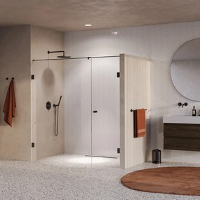 Brauer Void Carving profielloze nisdeur 190cm met draaideur 70cm aan muur gunmetal geborsteld PVD