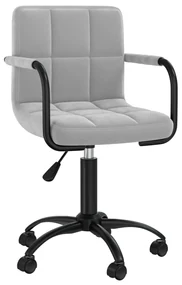 vidaXL Eetkamerstoelen draaibaar 4 st fluweel lichtgrijs
