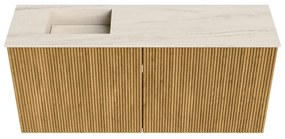 Mondiaz Joya DLux 90cm toiletmeubel oak met wastafel faye links 1 kraangat meli