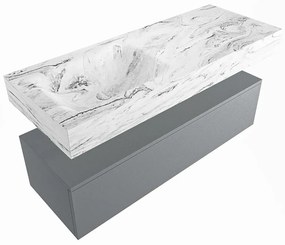 Mondiaz Alan DLux badmeubel 120cm plata 1 lade met wastafel glace links zonder kraangat