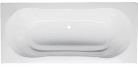Nemo Go Jersey inbouwbad - 180x80cm - ergonomische schuine rugzijde - incl poten - acryl - glans wit 119054