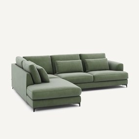 Omvormbare hoekbank links, fluweel, Marsile