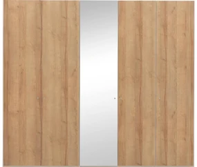 Goossens Kledingkast Easy Storage Ddk, Kledingkast 253 cm breed, 220 cm hoog, 4x draaideur en 1x spiegel draaideur midden