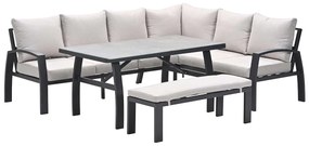 Garden Impressions Cameron lounge dining set 4-delig rechts desert sand