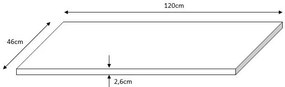 Fontana Rovigo badmeubel toppaneel 120x46cm mat zwart - nieuw