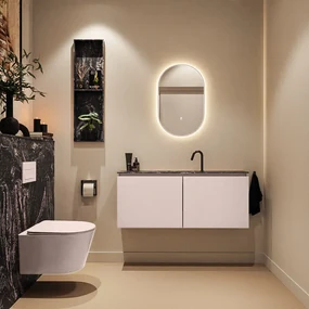 Mondiaz Ture DLux toiletmeubel 120cm rosee met wastafel lava midden met kraangat