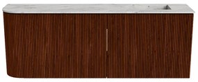 Mondiaz Joya DLux 110cm toiletmeubel ronding links ruby met wastafel faye rechts zonder kraangat glace