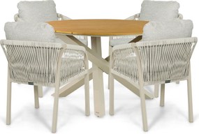 Tuinset 4 personen 125 cm Rope Taupe Lifestyle Garden Furniture Biagio/Ancona
