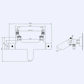 Mueller Rio thermostatische badmengkraan mat zwart