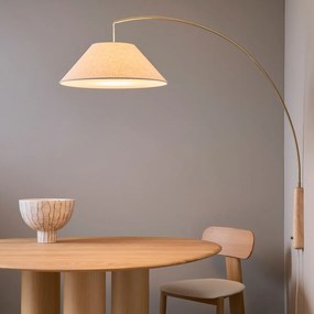 Wandlamp van massief eikenhout en linnen, NESTWOOD