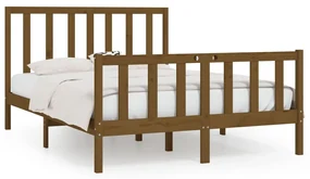 vidaXL Bedframe massief hout honingbruin 150x200 cm 5FT King Size