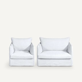 Fauteuil XL in dik stonewashed linnen, Neo Chiquito