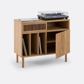 Vinyl meubel in massief eik, Bilbao