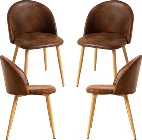 Set 4 Vint Kunstlederen Stoelen