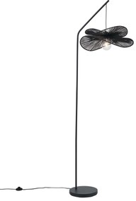 Art Deco vloerlamp zwart met zwarte kap - Nest