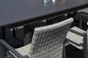 Tuinset Ronde Tuintafel 4 personen 125 cm Wicker Grijs  Lifestyle Garden Furniture Upton/Ancona