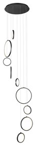 Design hanglamp zwart 9-lichts incl. LED 3-staps dimbaar - Vide Anella
