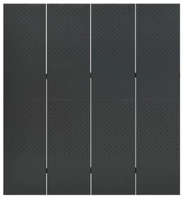 vidaXL Kamerscherm met 4 panelen 160x180 cm staal antracietkleurig