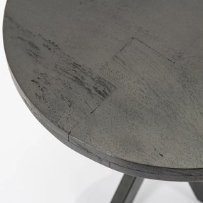 Eleonora Steven Ronde Salontafel Van Zwart Hout 50 Cm - 50 X 50cm.