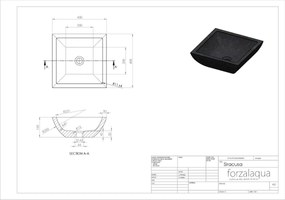 Forzalaqua Siracusa waskom 40x40cm graniet