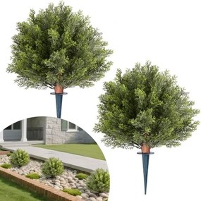 VEVOR Kunstmatige Cipresbomen met Grondpen, Set van 2, 406 mm Kunstplant, Decoratieve Plant, voor Decoratie, Veranda, Buiten &amp; Binnen, Terras, Tuin, Balkon, Achtertuin