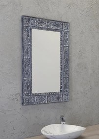 Sapho Ubud spiegel industrieel met houten frame 70x100cm grijs