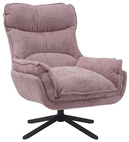 Starfurn Vera Fauteuil Roze Chenille Stof Draaibaar