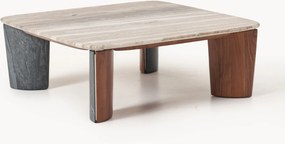 Marmeren salontafel Muno van acaciahout, B 85 cm