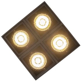 Design spot zwart 4-lichts - Qubo Honey