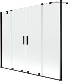 Mexen Velar Duo badwandpaneel 2-delig schuifbaar 170 x 150 cm, transparant, zwart - 896-170-000-02-70