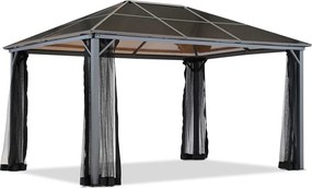 Tuinhuisje Milos 3x4m met klamboe Tuinpunt grijs