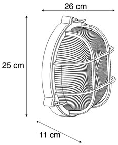 Buitenlamp Industriële ronde wandlamp zwart IP44 - Noutica Industriele / Industrie / Industrial E27 IP44 Buitenverlichting