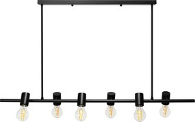 Metalen plafondlamp, industrieel zwart APP480-6CP