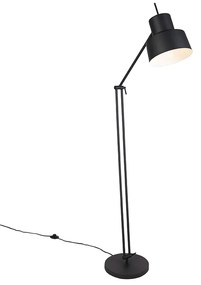 Retro vloerlamp zwart draai- en kantelbaar - Chappie Retro E27 Binnenverlichting Lamp