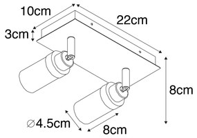 Moderne badkamer Spot / Opbouwspot / Plafondspot messing 2-lichts IP44 - Japie Modern G9 IP44 Lamp