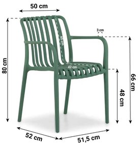 Tuinstoel stapelbaar Kunststof Groen Lifestyle Garden Furniture Alano