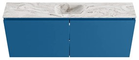 Mondiaz Ture DLux toiletmeubel 120cm jeans met wastafel glace midden zonder kraangat