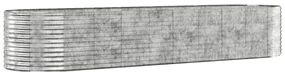vidaXL Plantenbak 396x100x68 cm gepoedercoat staal zilverkleurig